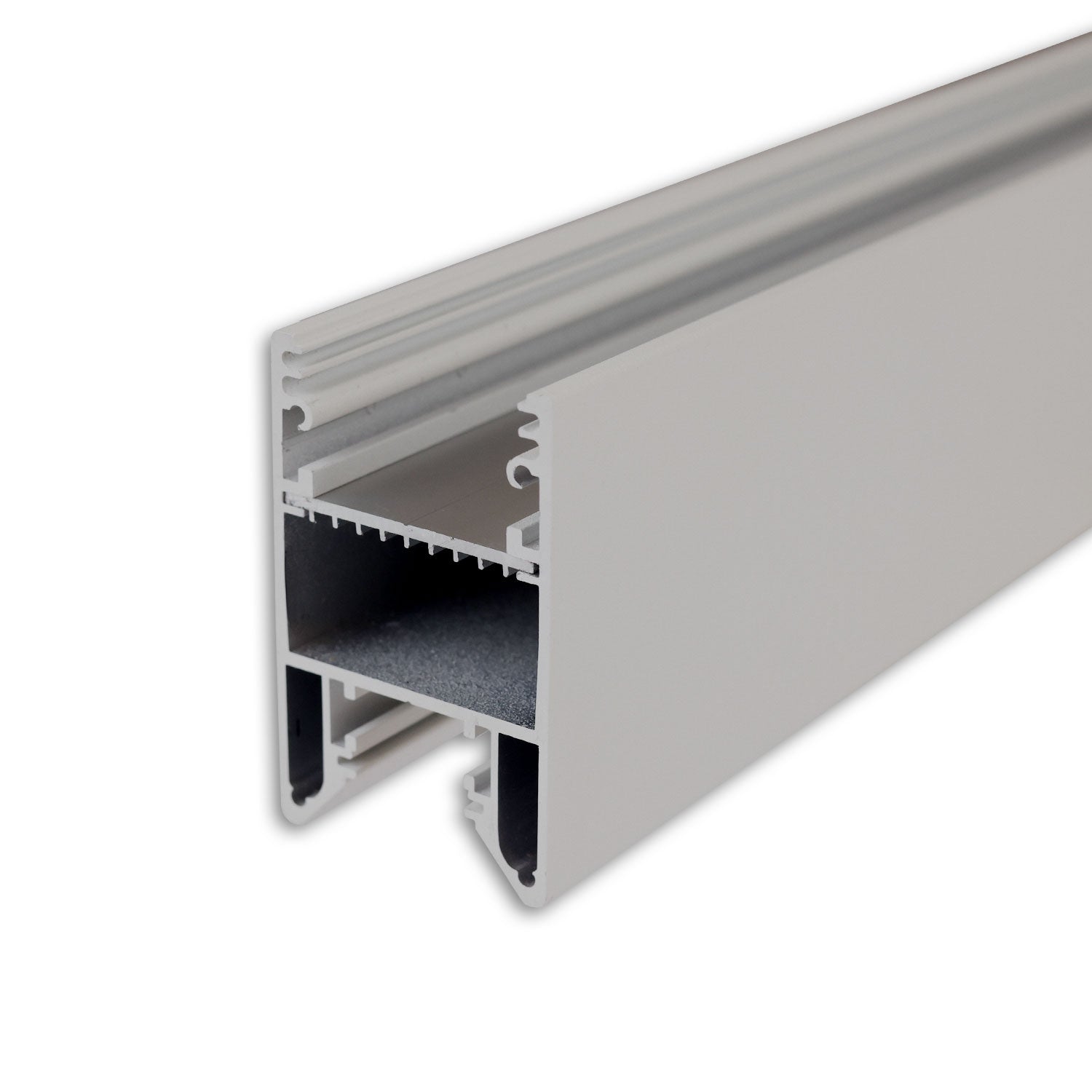 LED Leuchtenprofil HALON Aluminium silber pulverbeschichtet, 200cm, Kühlstreifen schiebbar