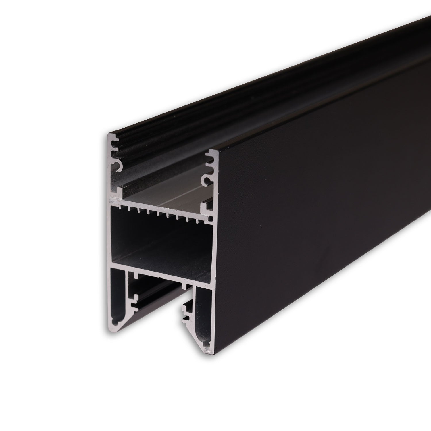 LED Leuchtenprofil HALON Aluminium schwarz RAL 9005, 200cm, Kühlstreifen schiebbar