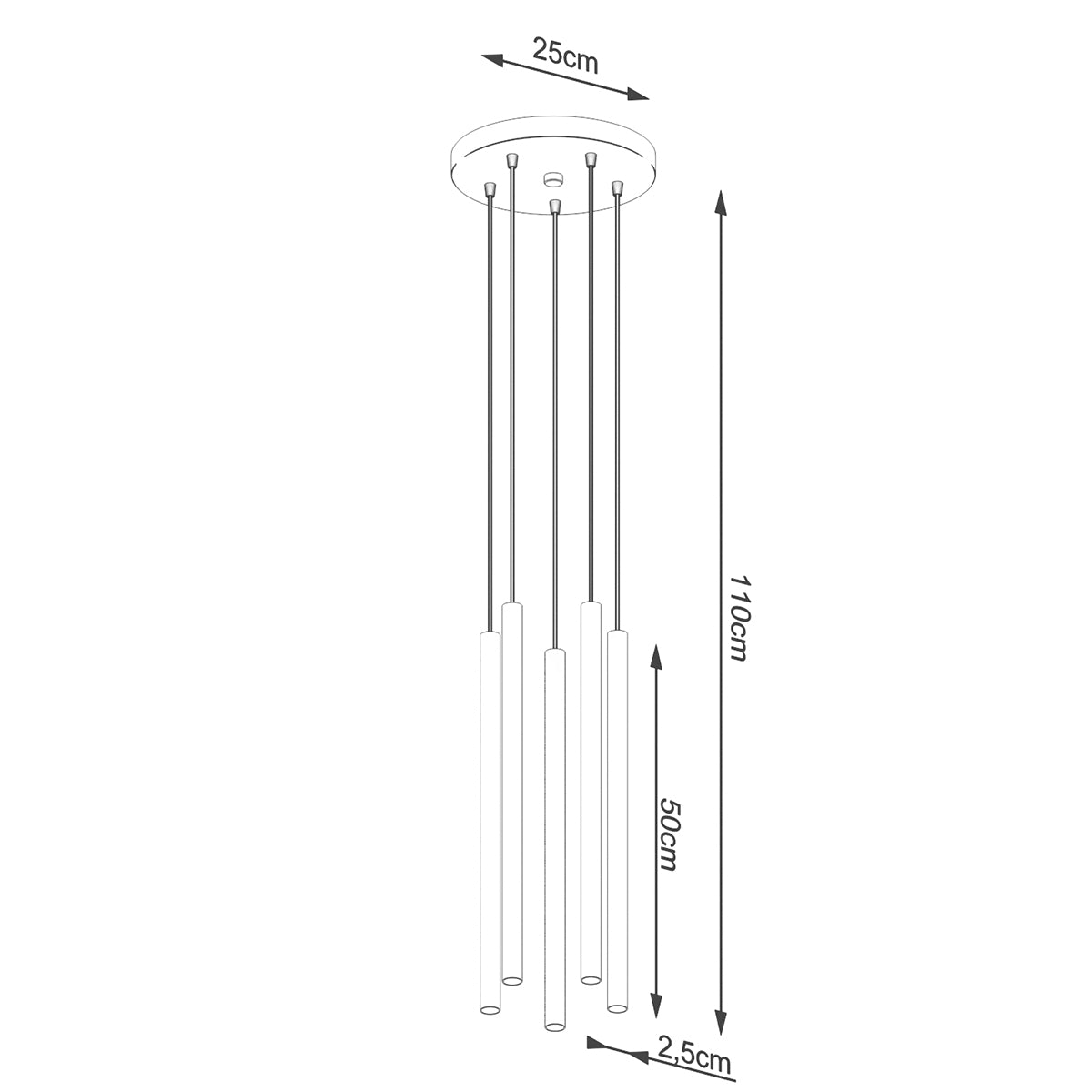 Pendelleuchten PASTELO 5P weiß Sollux Lighting