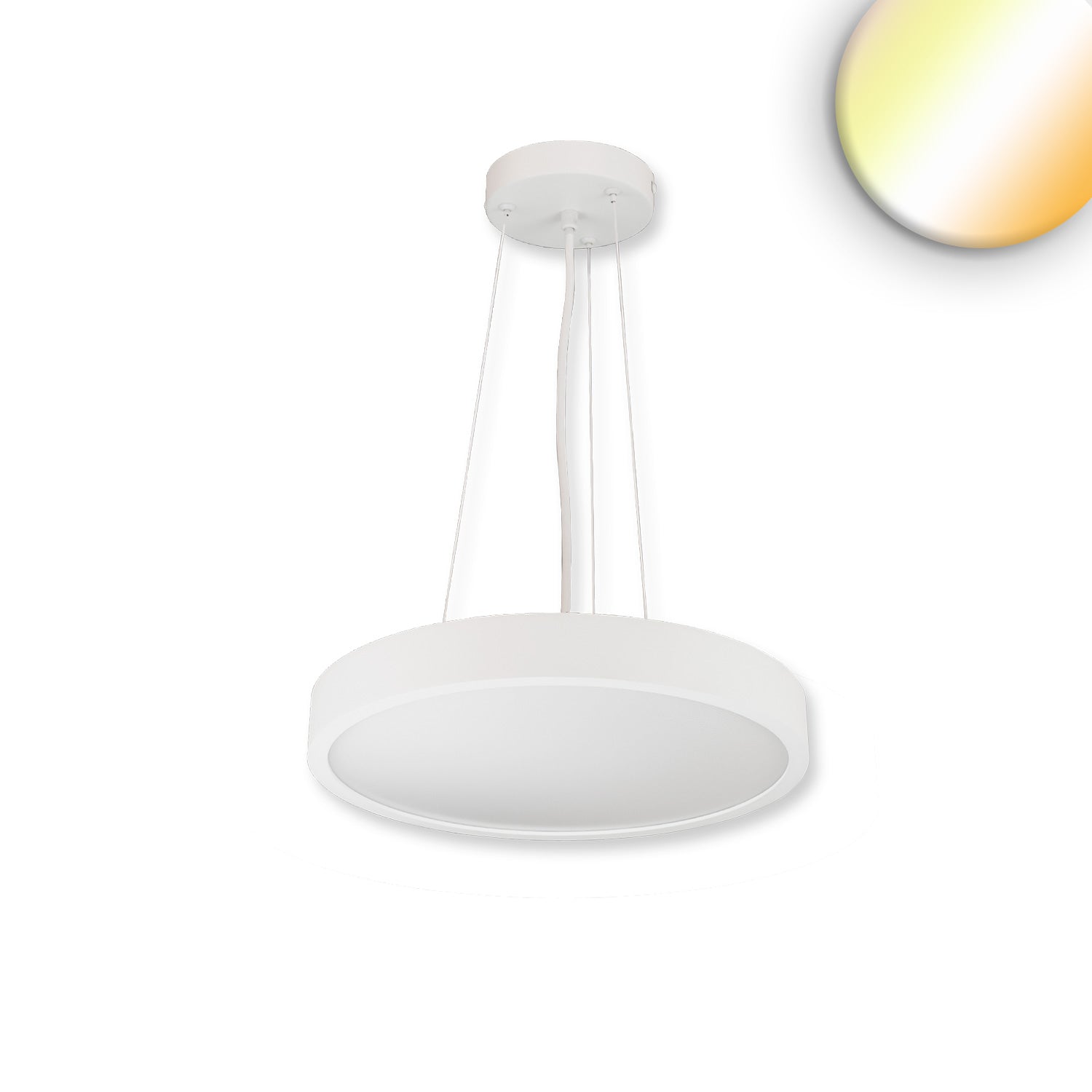 LED Hängeleuchte UGR<19 2H, weiß, 20W|30W, IP44, DN400, ColorSwitch 2700|3000|4000K, dimmbar