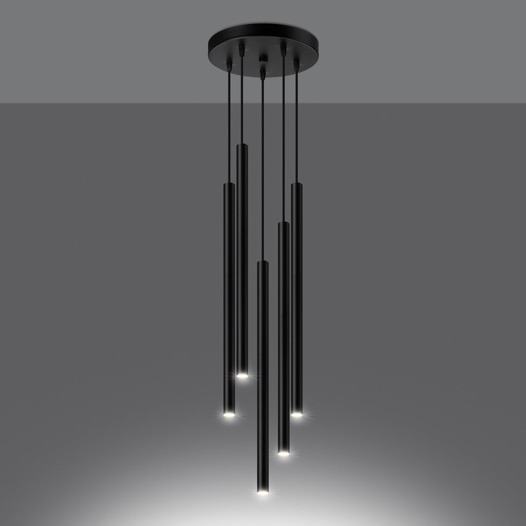 Pendelleuchten PASTELO 5P schwarz Sollux Lighting