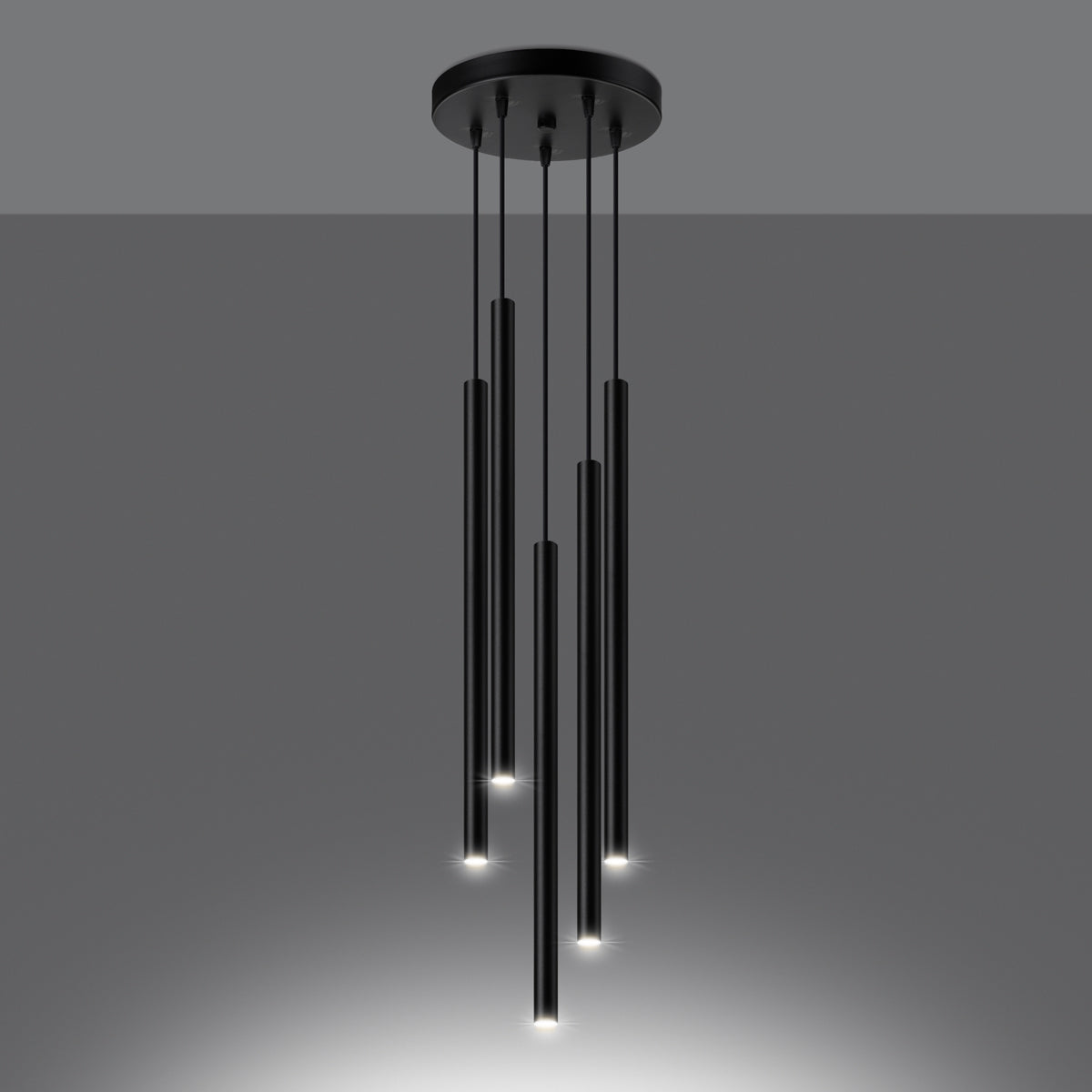 Pendelleuchten PASTELO 5P schwarz Sollux Lighting