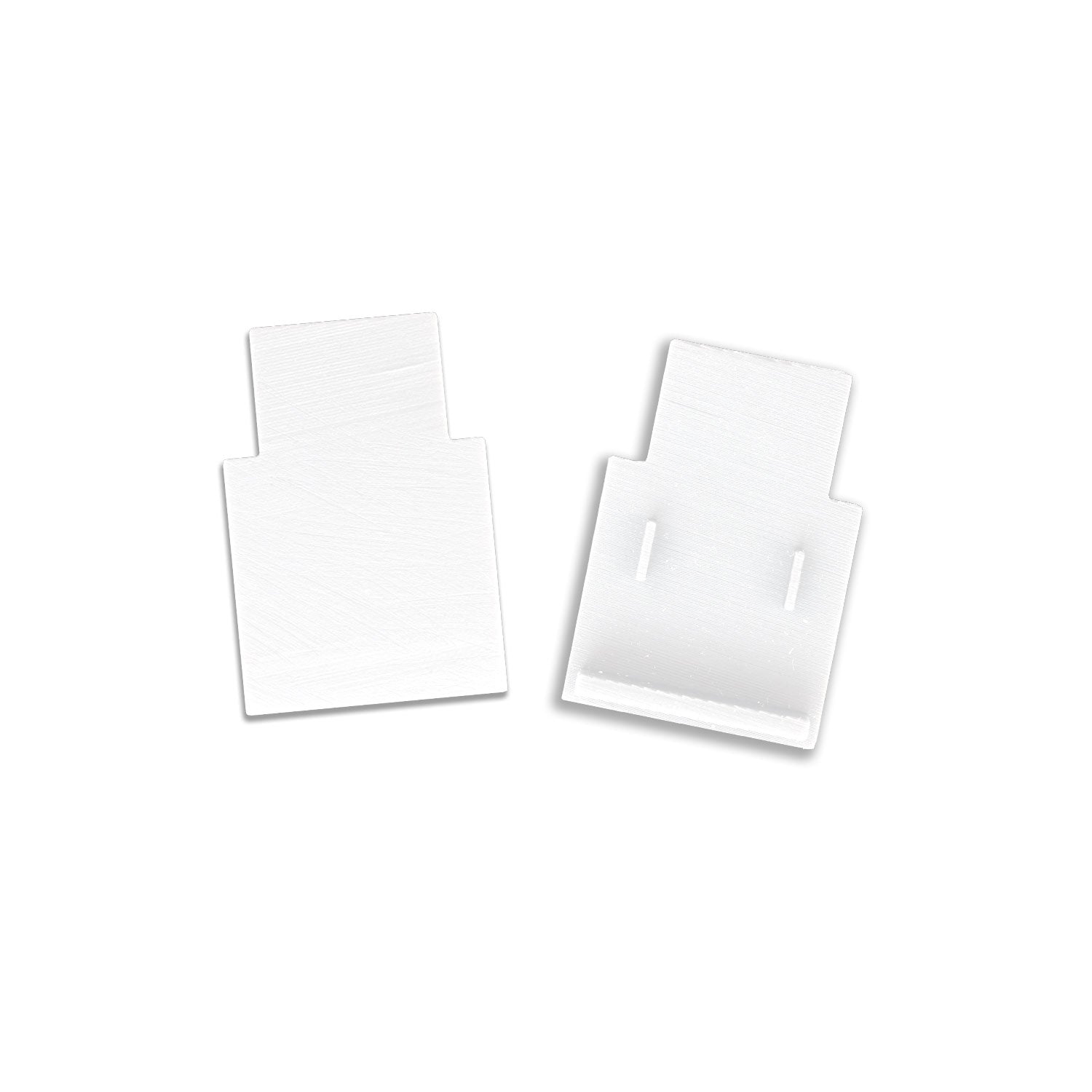 Endkappe außenliegend, weiß für Track48 Schiene flat (H25) mit transluz. abgesetztem COVER, 2 STK