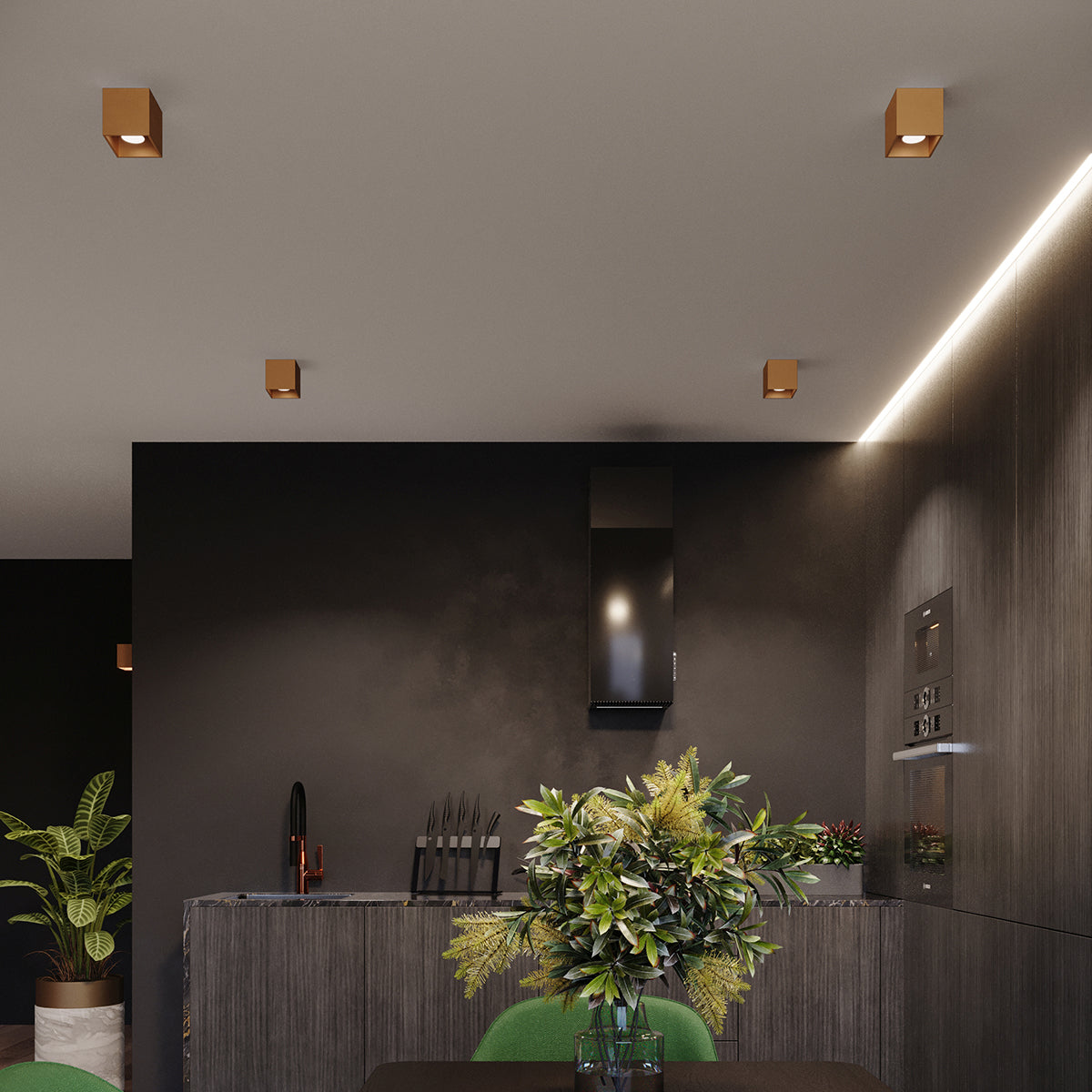 Wandleuchte QUAD  1 golden Sollux Lighting