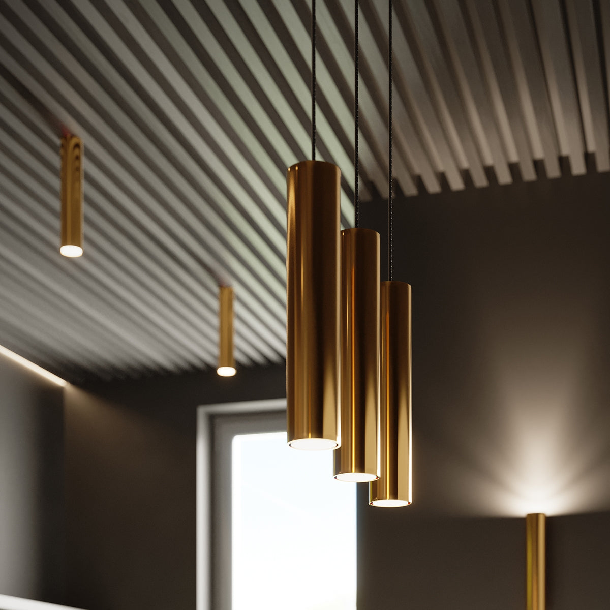 Deckenleuchte - Spot - Strahlerd LAGOS 30 glanzgold Sollux Lighting