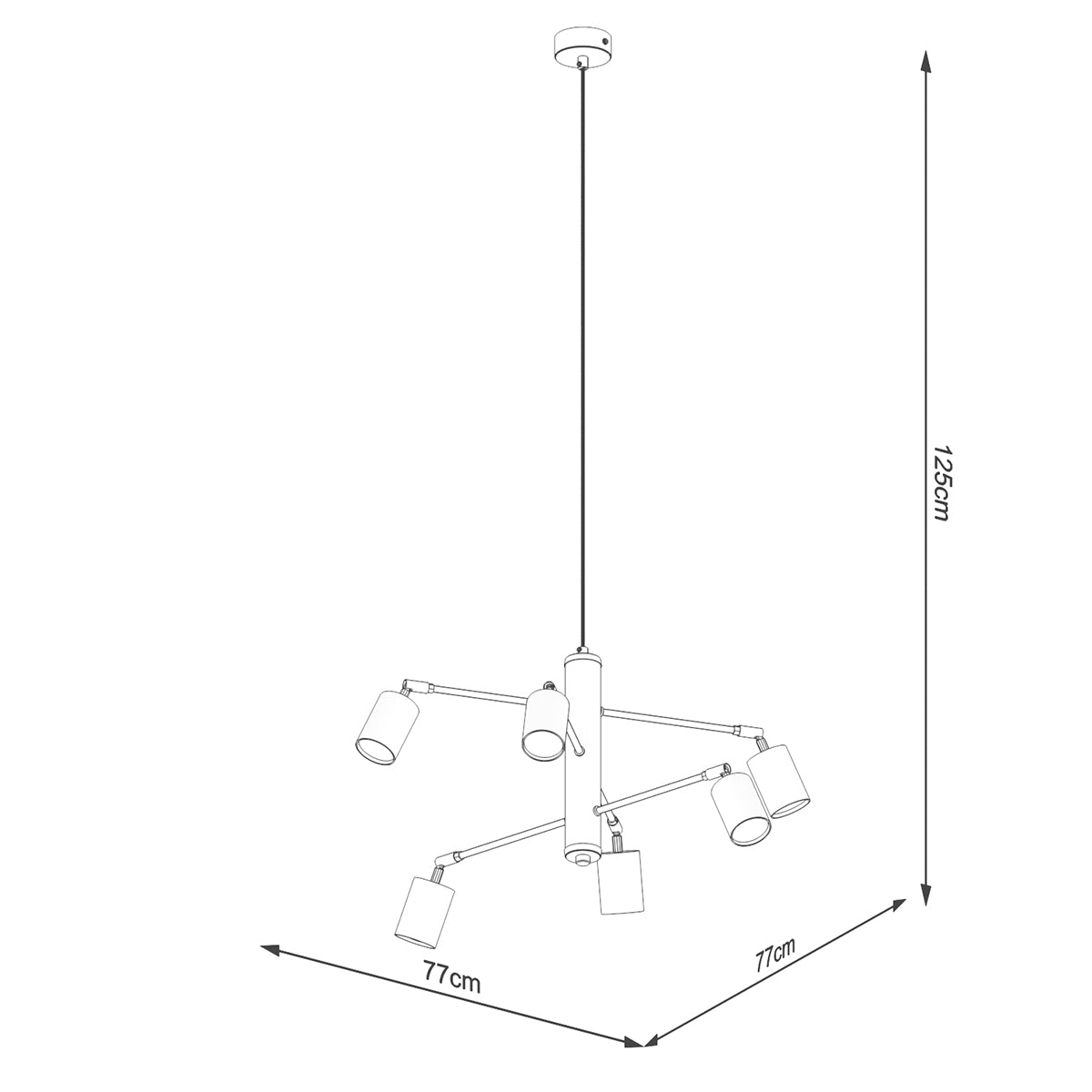 Pendelleuchte LEMMI 6 weiß Sollux Lighting