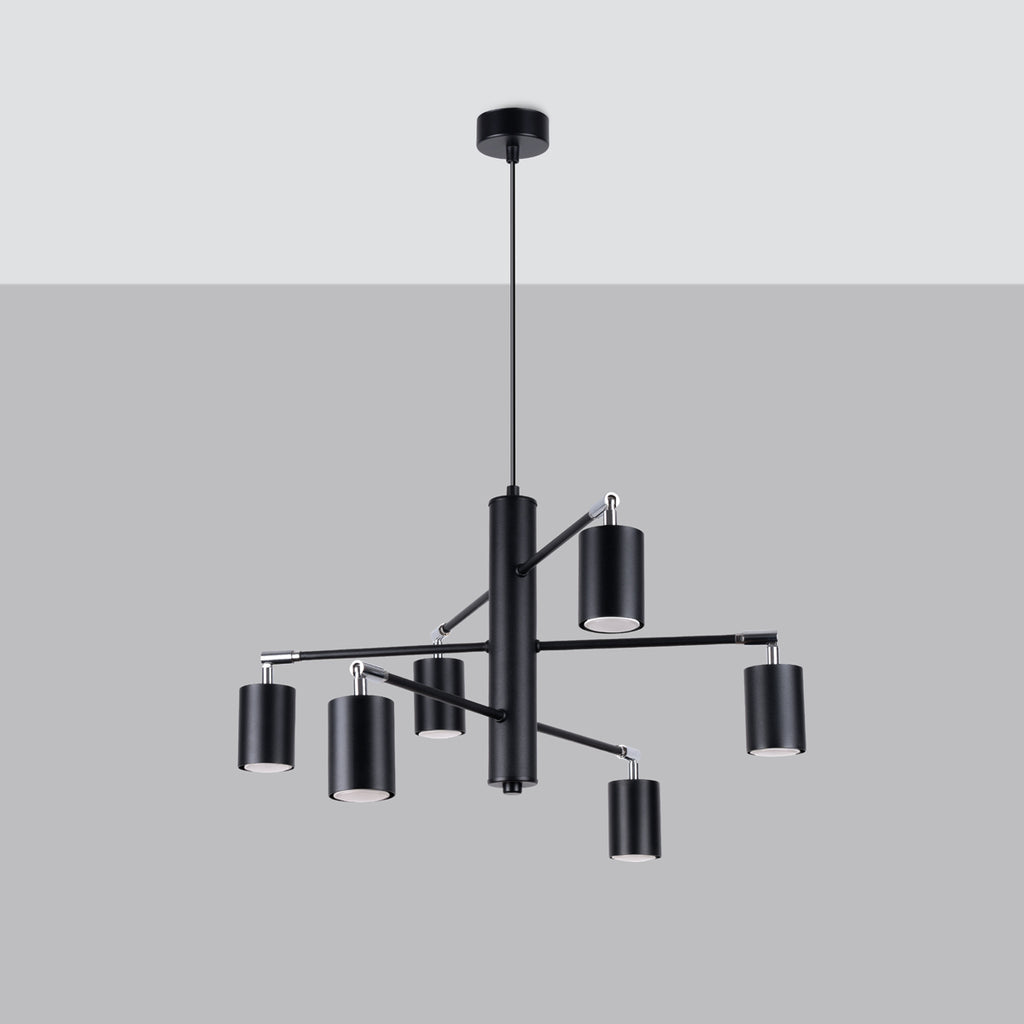 Pendelleuchte LEMMI 6 schwarz Sollux Lighting