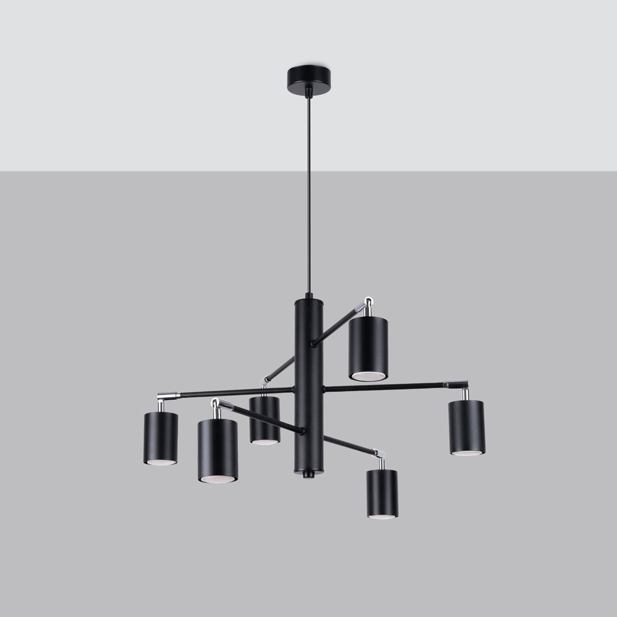 Pendelleuchte LEMMI 6 schwarz Sollux Lighting