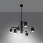 Pendelleuchte LEMMI 6 schwarz Sollux Lighting