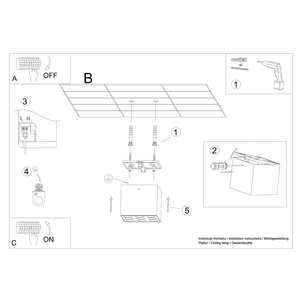 Deckenleuchte - Spot - Strahlerd OZZY schwarz LED Sollux Lighting