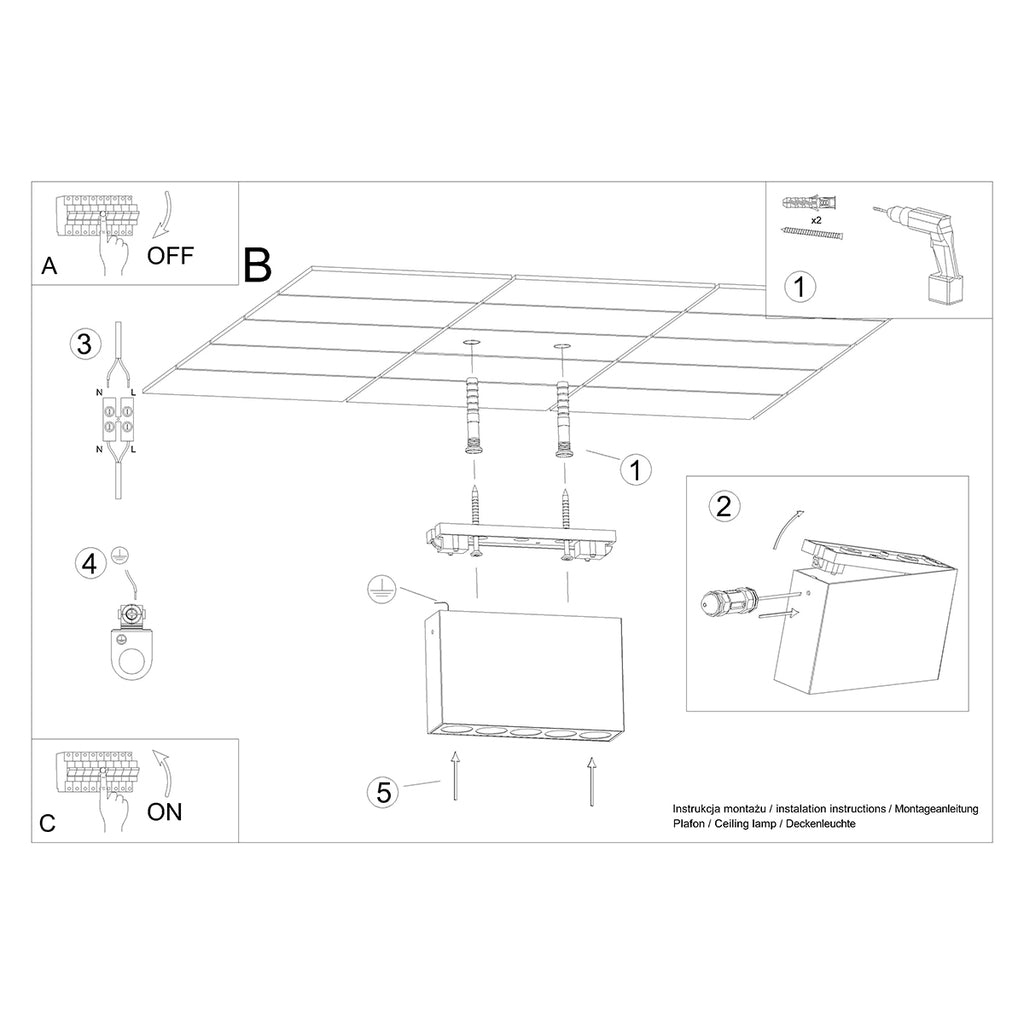 Deckenleuchte - Spot - Strahlerd SOLE schwarz LED Sollux Lighting
