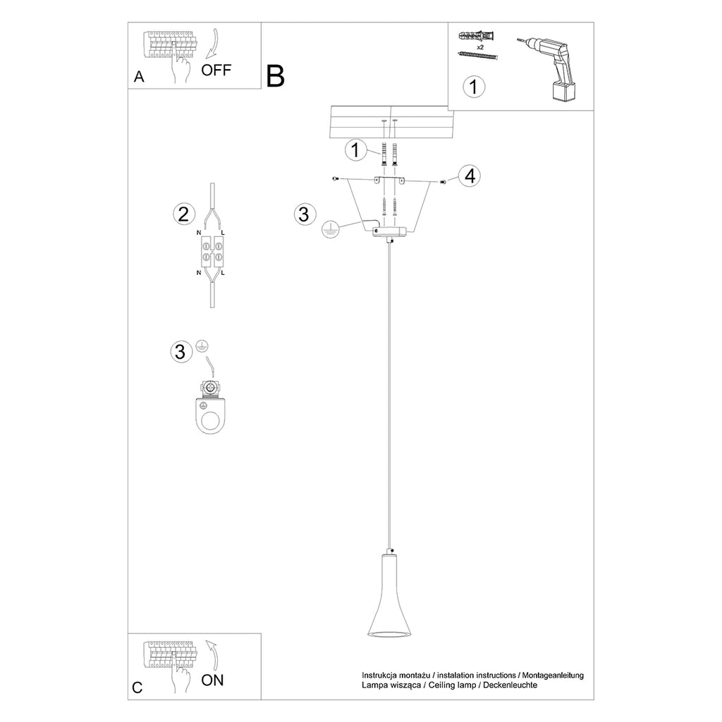 Pendelleuchten REA 1 beton Sollux Lighting