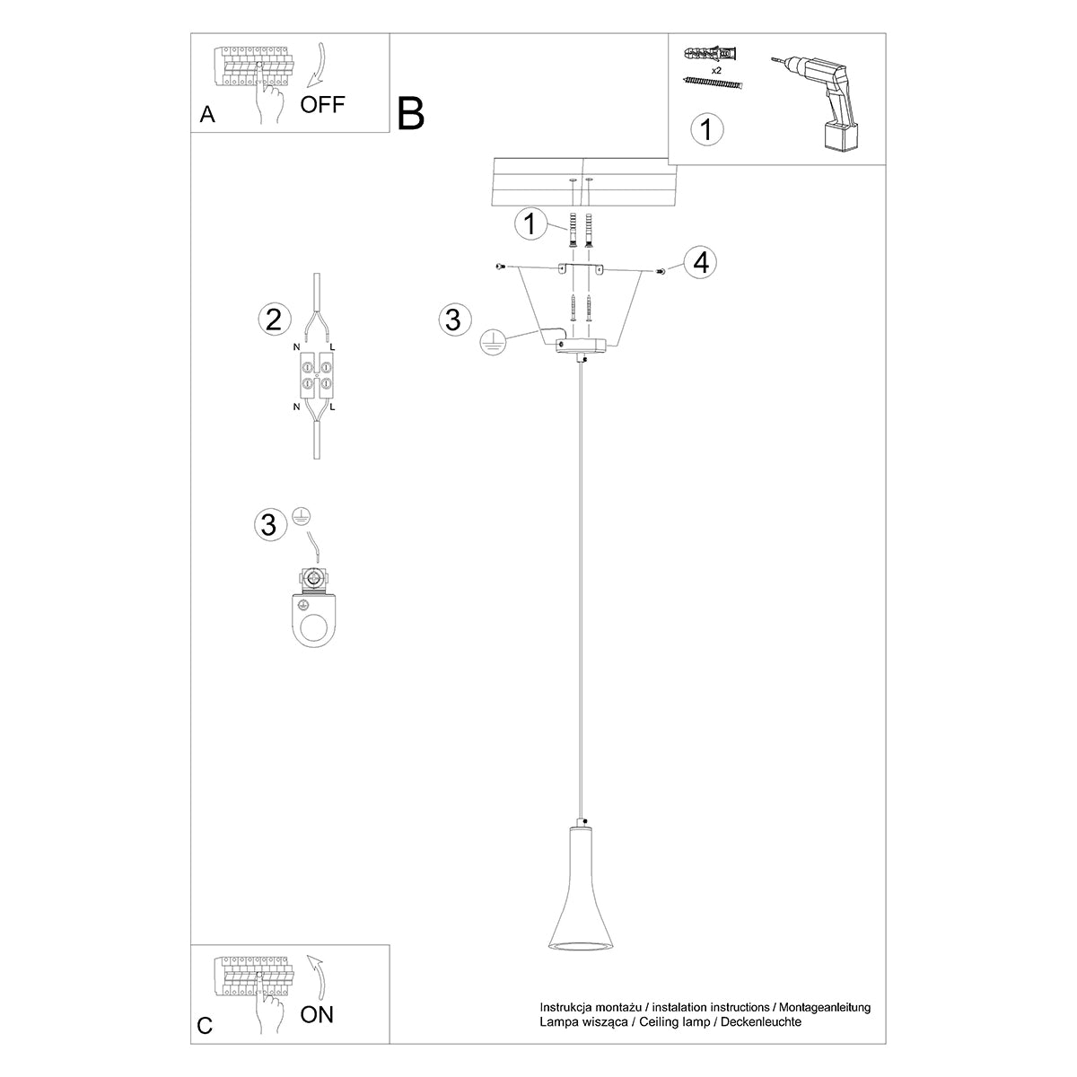 Pendelleuchten REA 1 beton Sollux Lighting