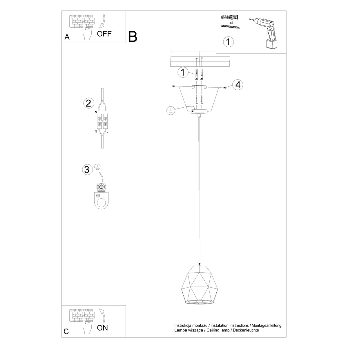 Pendelleuchte keramik MINT Sollux Lighting