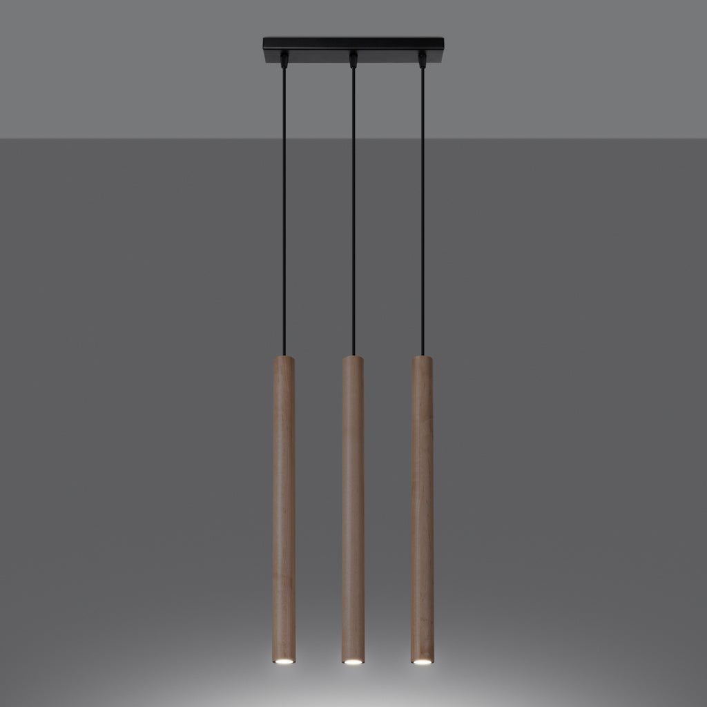 Pendelleuchten PASTELO 3L holz Sollux Lighting