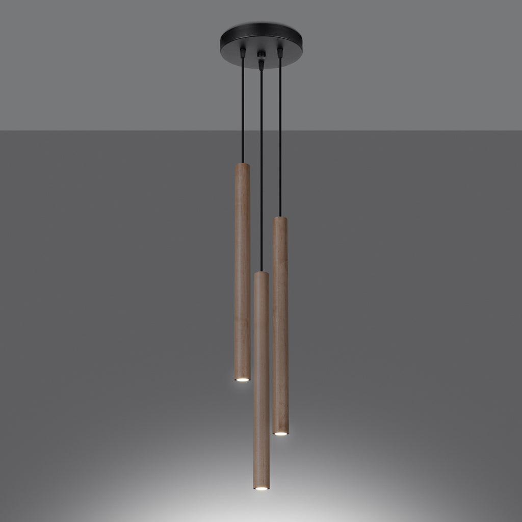 Pendelleuchten PASTELO 3P holz Sollux Lighting
