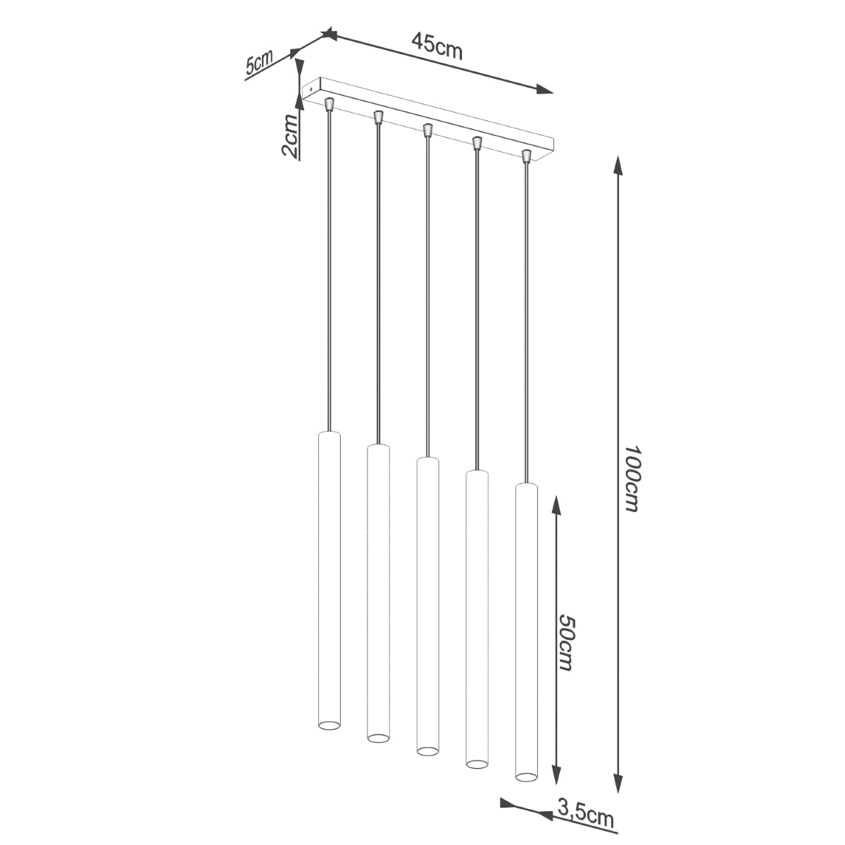 Pendelleuchten PASTELO 5L beton Sollux Lighting