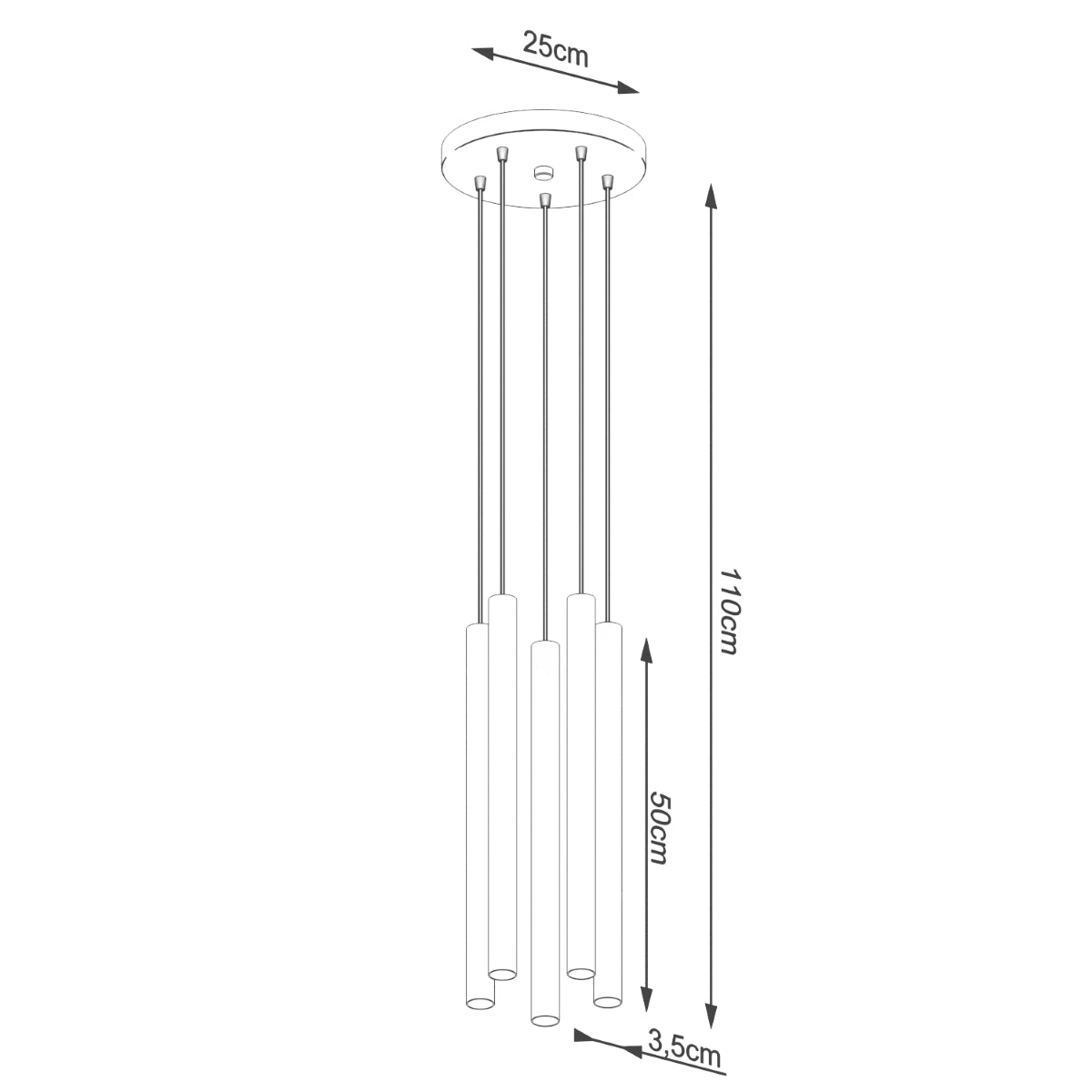 Pendelleuchten PASTELO 5P beton Sollux Lighting