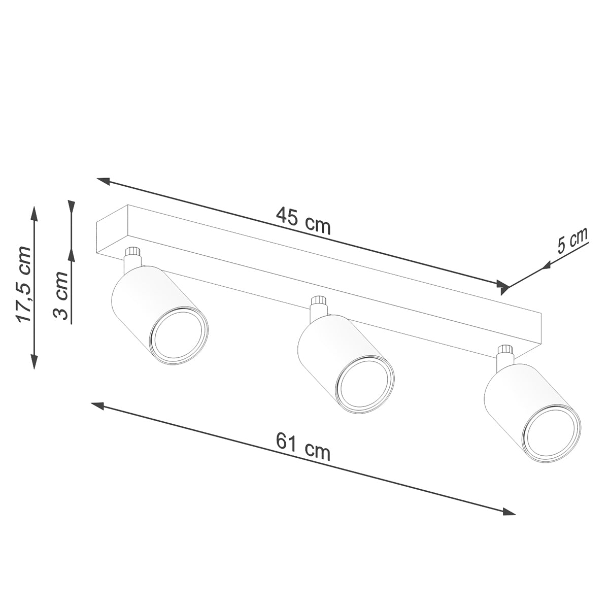Deckenleuchte - Spot - Strahler VERDO 3L weiß Sollux Lighting