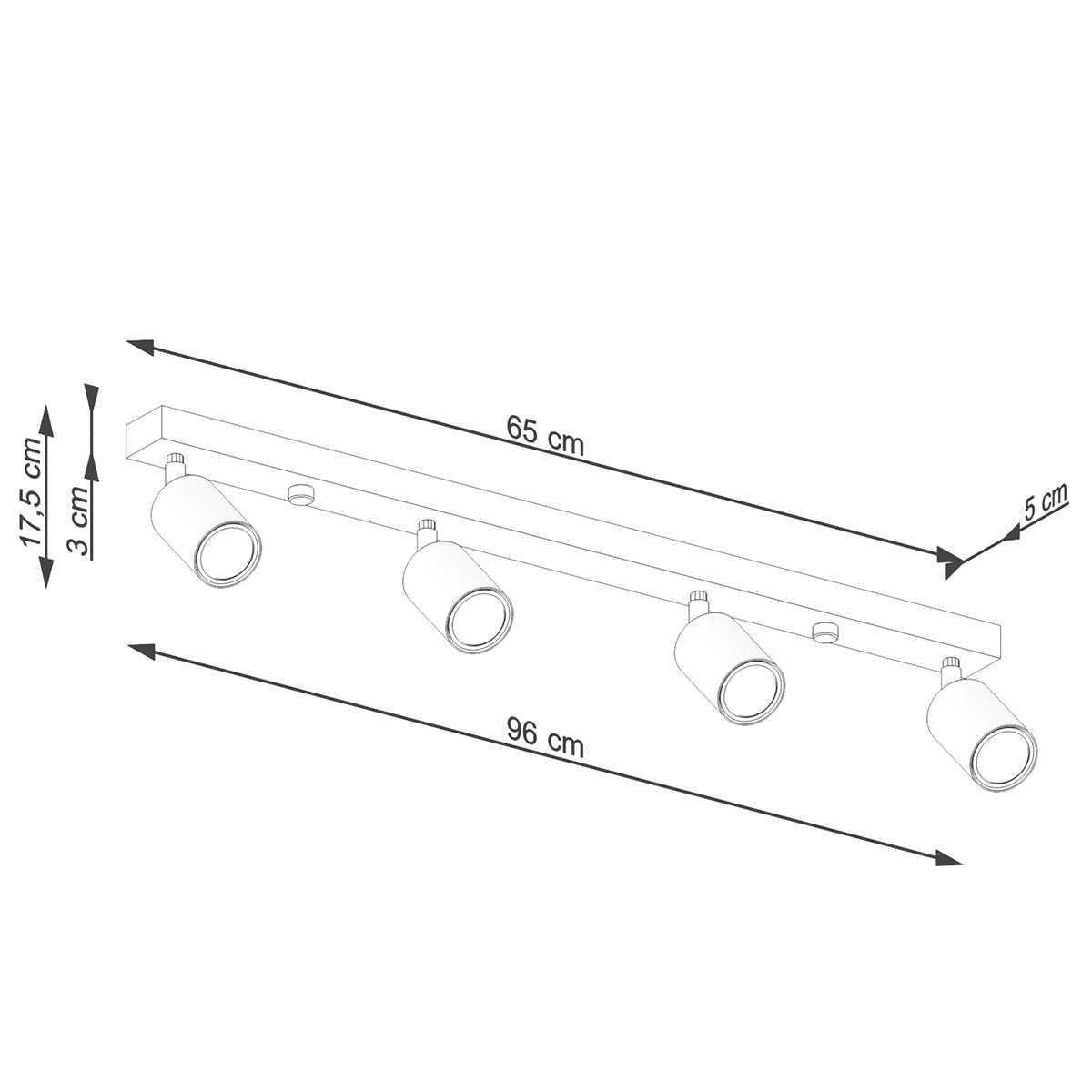 Deckenleuchte - Spot - Strahler VERDO 4 weiß Sollux Lighting