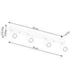 Deckenleuchte - Spot - Strahler VERDO 4 schwarz Sollux Lighting