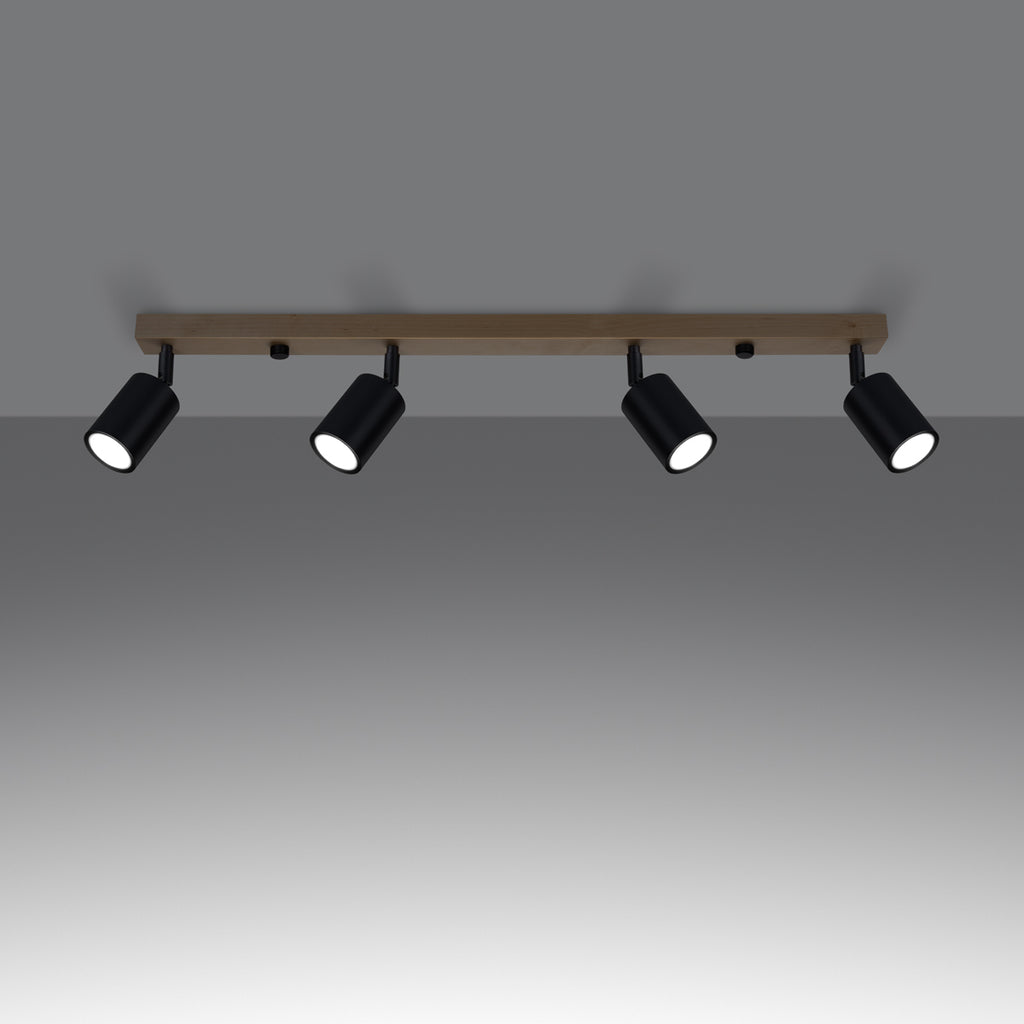 Deckenleuchte - Spot - Strahler VERDO 4 schwarz Sollux Lighting