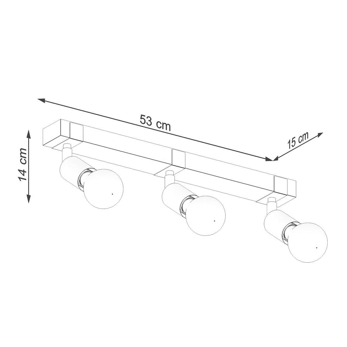 Deckenleuchte - Spot - Strahler ZUCA 3 schwarz Sollux Lighting