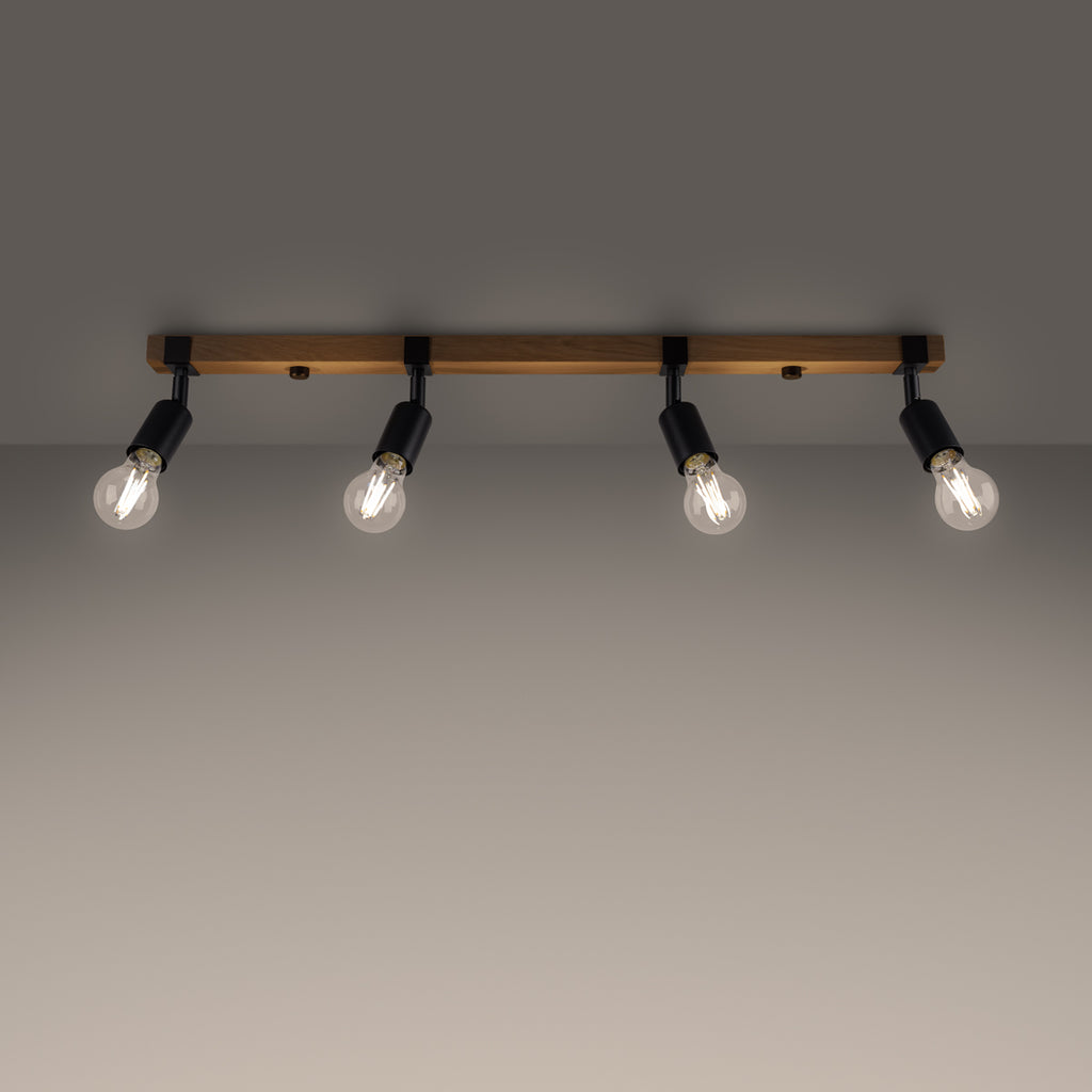 Deckenleuchte - Spot - Strahler ZUCA 4 schwarz Sollux Lighting