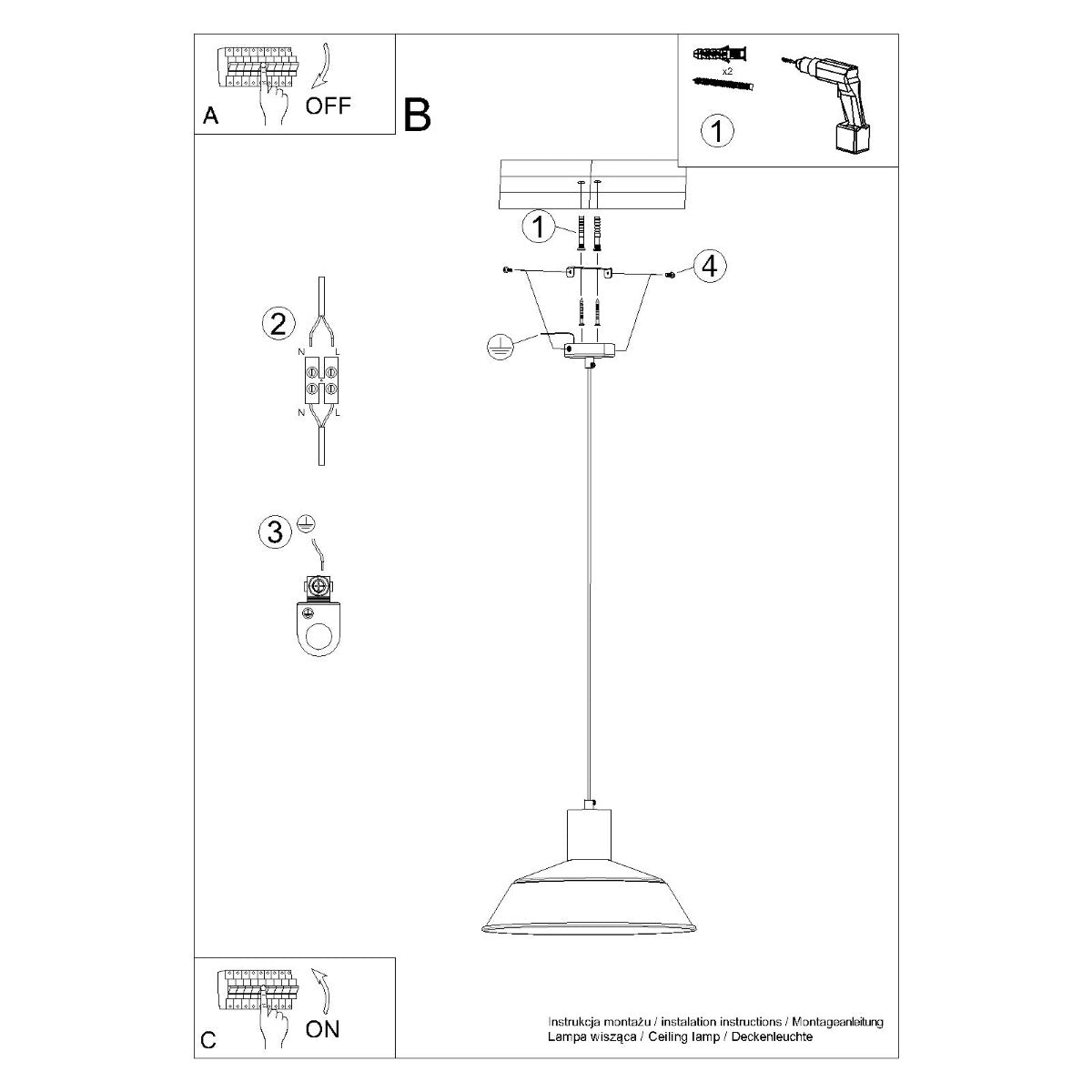 Pendelleuchte FANO Weiß Sollux Lighting