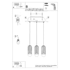 Pendelleuchte BRINA 3L Weiß Sollux Lighting