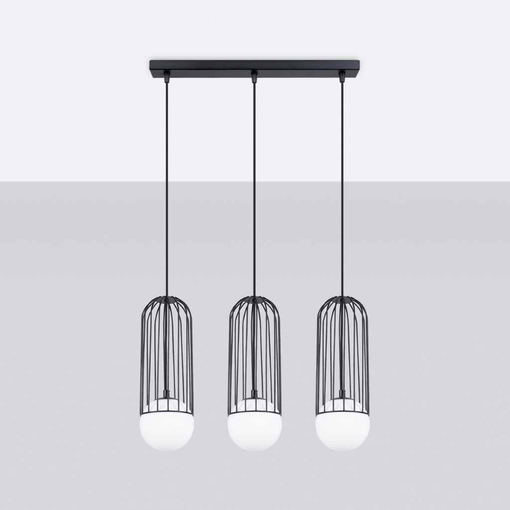 Pendelleuchte BRINA 3L Schwarz Sollux Lighting