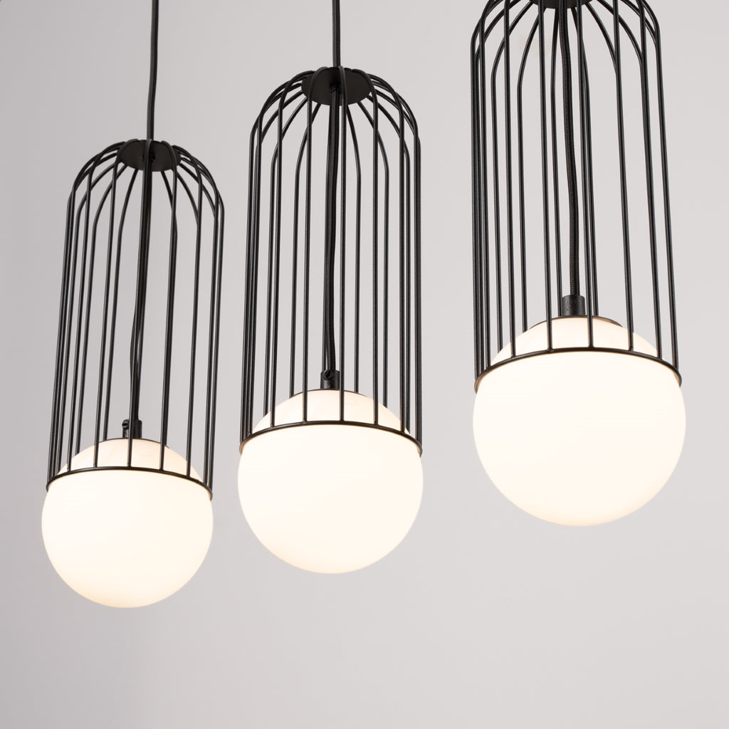 Pendelleuchte BRINA 3L Schwarz Sollux Lighting