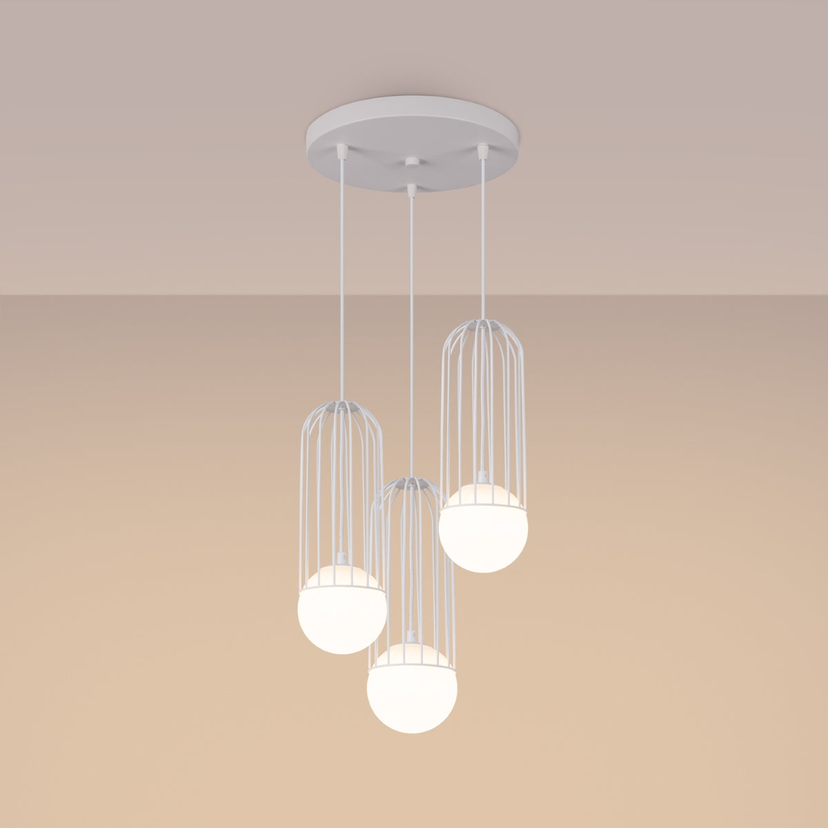 Pendelleuchte BRINA 3P Weiß Sollux Lighting
