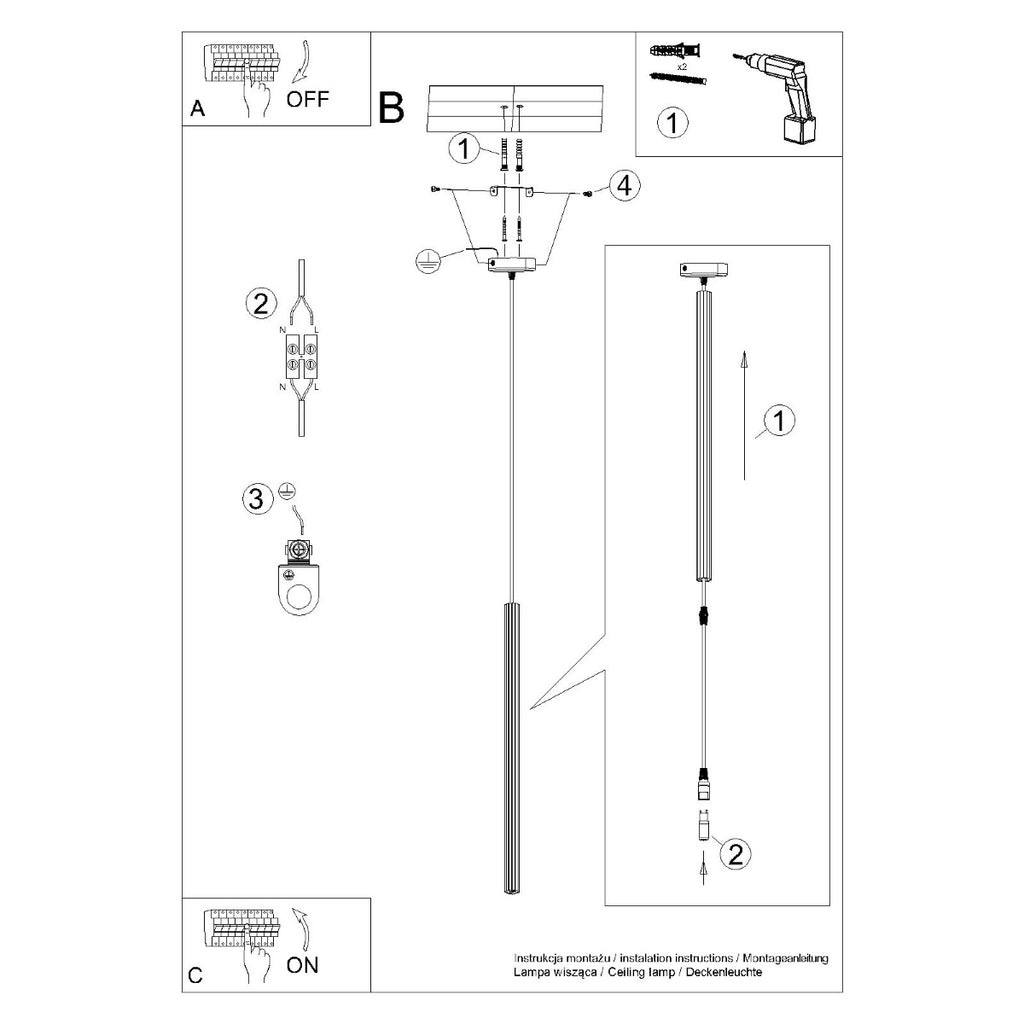 Pendelleuchte ARCHE 1 Weiß Sollux Lighting