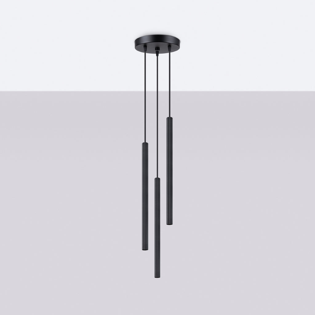Pendelleuchte ARCHE 3P Schwarz Sollux Lighting