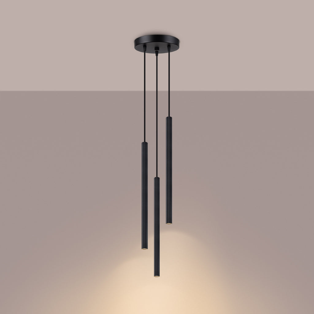 Pendelleuchte ARCHE 3P Schwarz Sollux Lighting