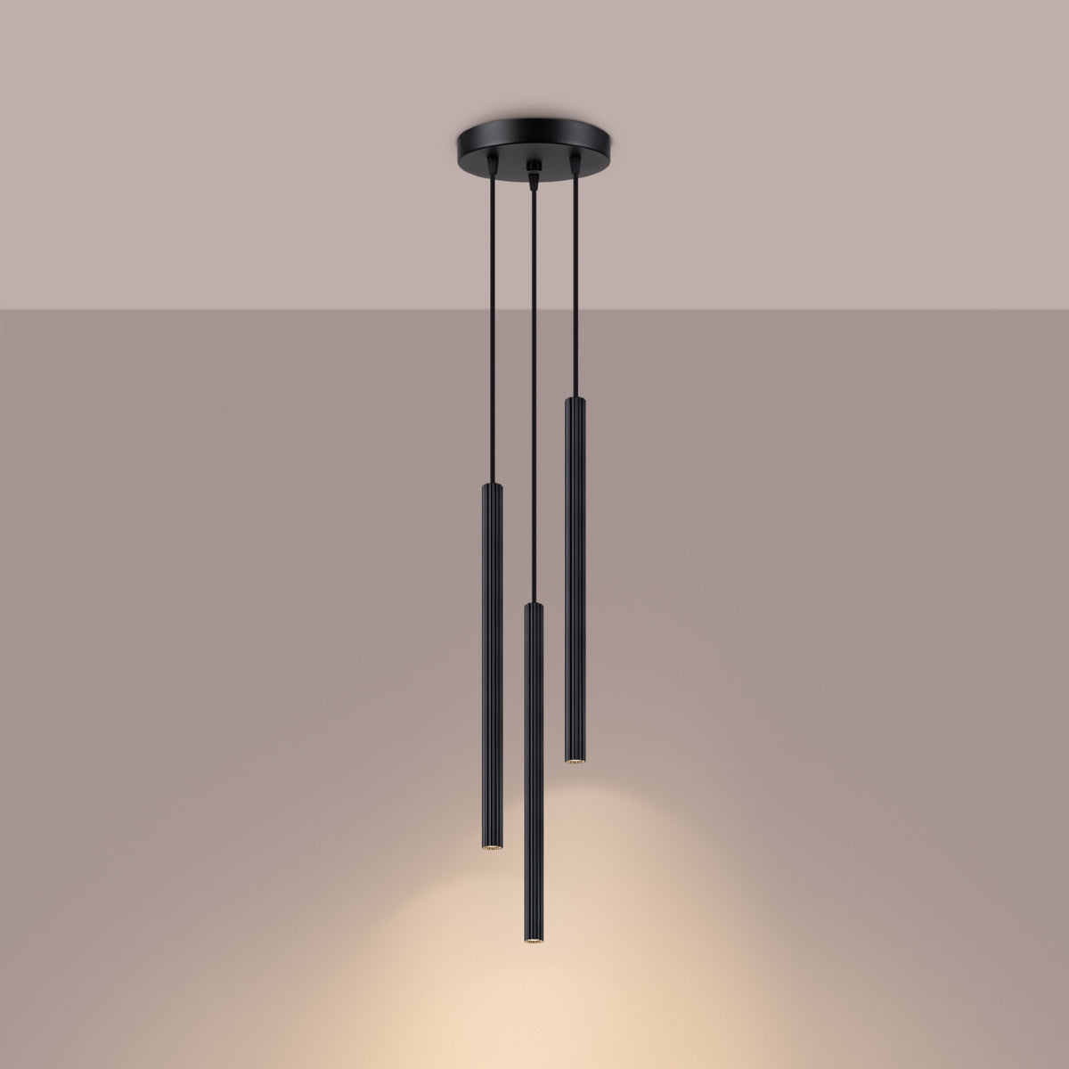 Pendelleuchte ARCHE 3P Schwarz Sollux Lighting