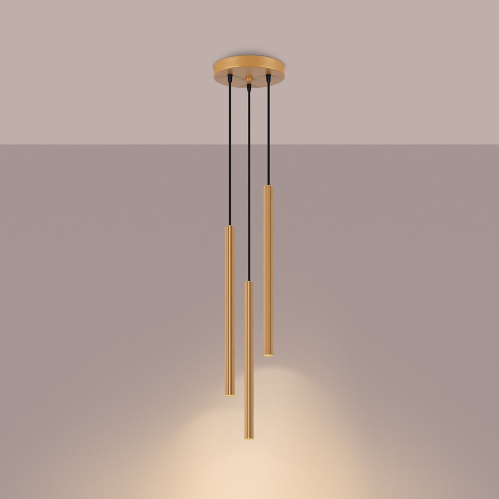Pendelleuchte ARCHE 3P Gold Sollux Lighting