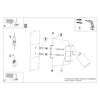 Wandleuchte FAGER 1 Schwarz Sollux Lighting