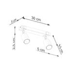 Deckenleuchte - Spot - Strahler FAGER 2 Schwarz Sollux Lighting