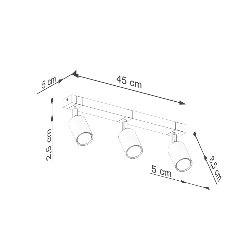 Deckenleuchte - Spot - Strahler FAGER 3 Schwarz Sollux Lighting