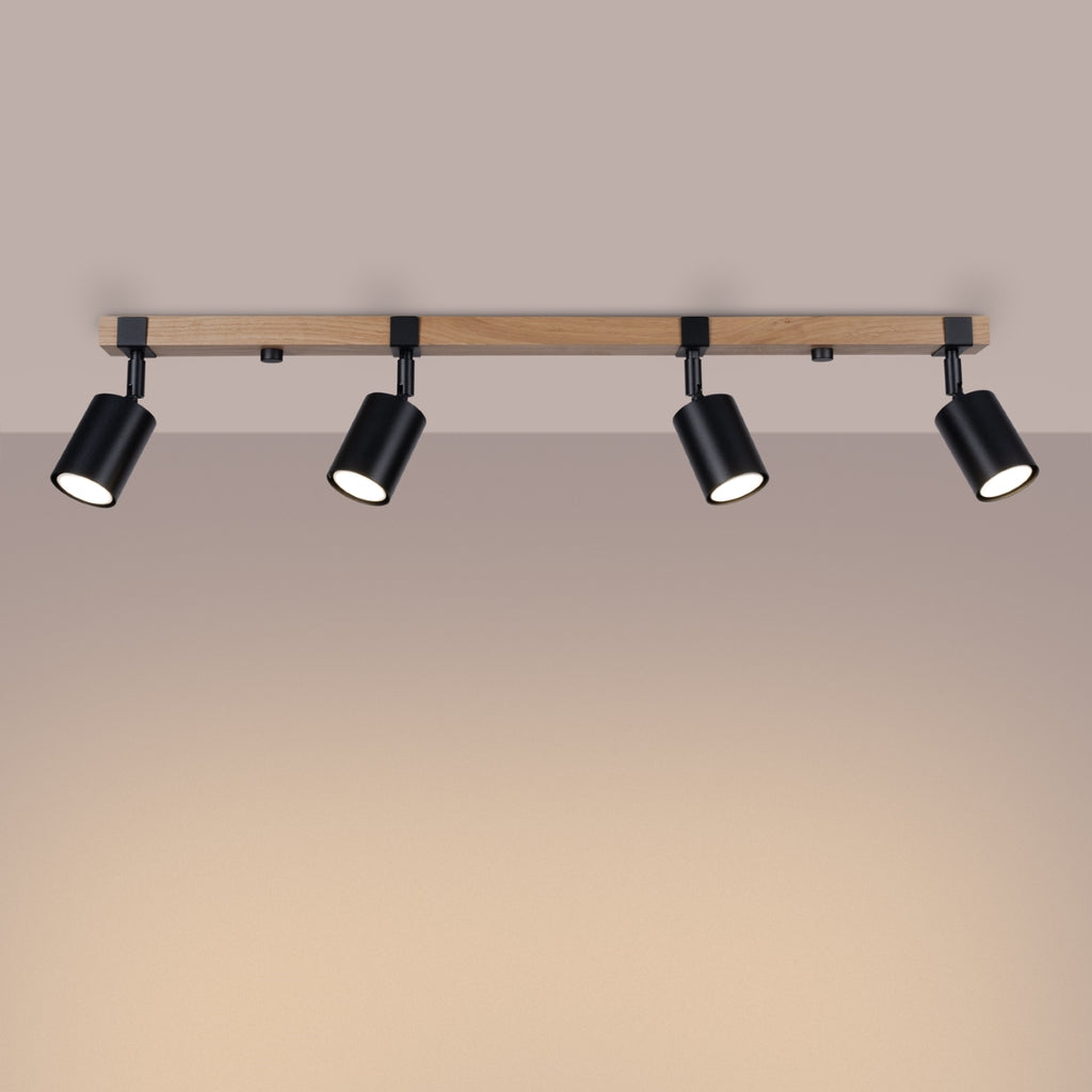 Deckenleuchte - Spot - Strahler FAGER 4L Schwarz Sollux Lighting