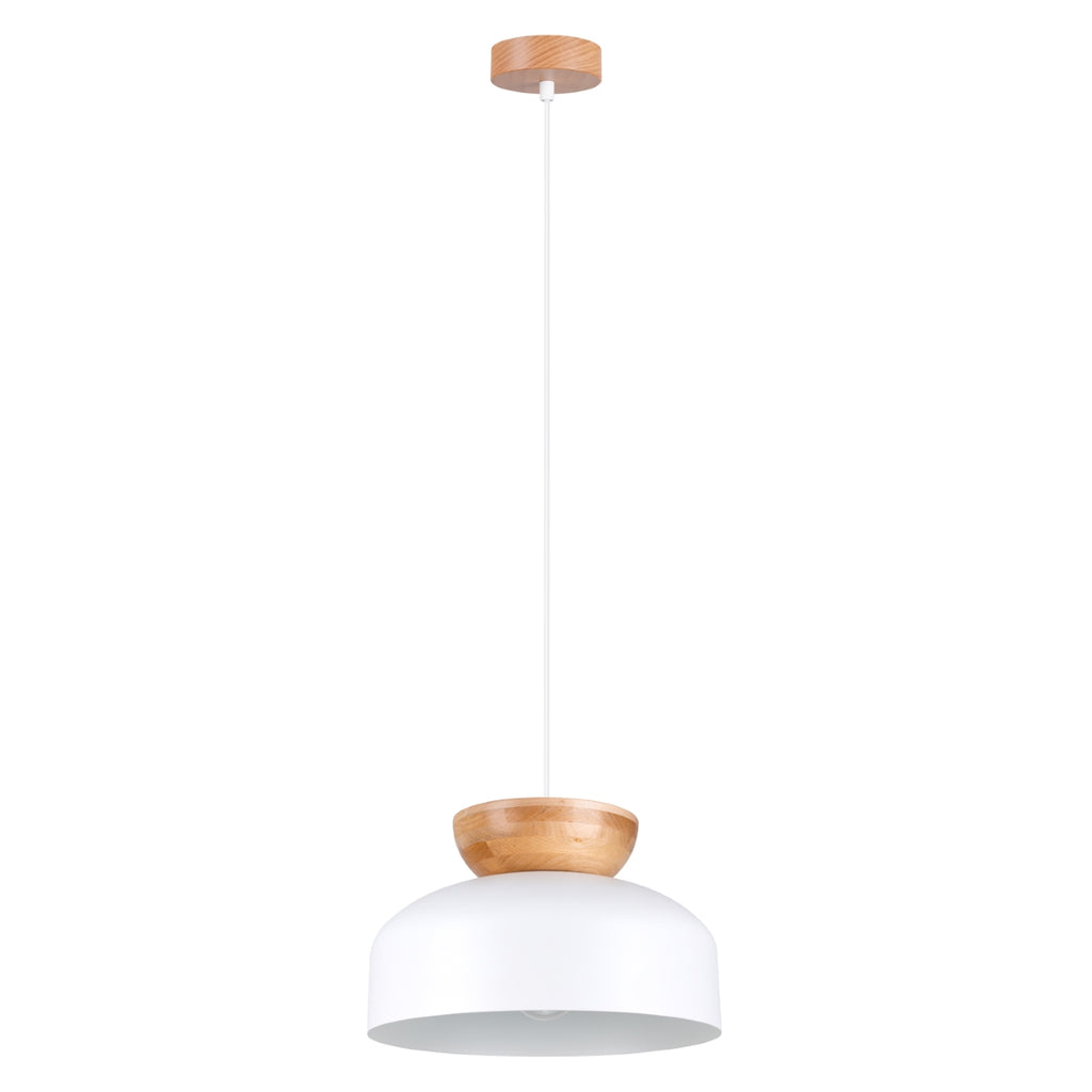 Pendelleuchte MARION Weiß & Holz Sollux Lighting