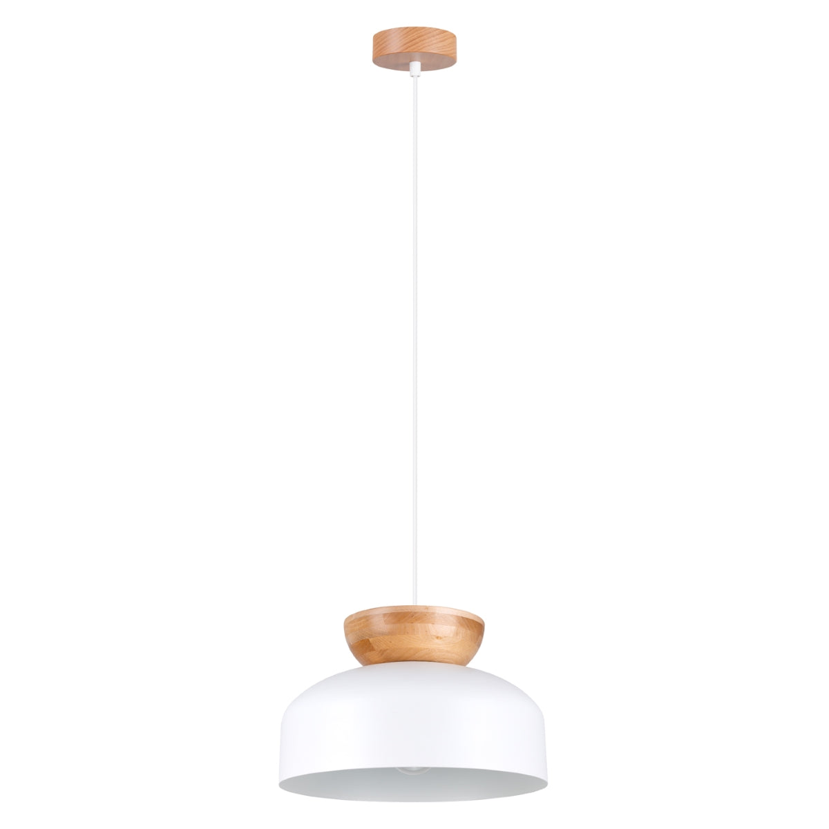 Pendelleuchte MARION Weiß & Holz Sollux Lighting