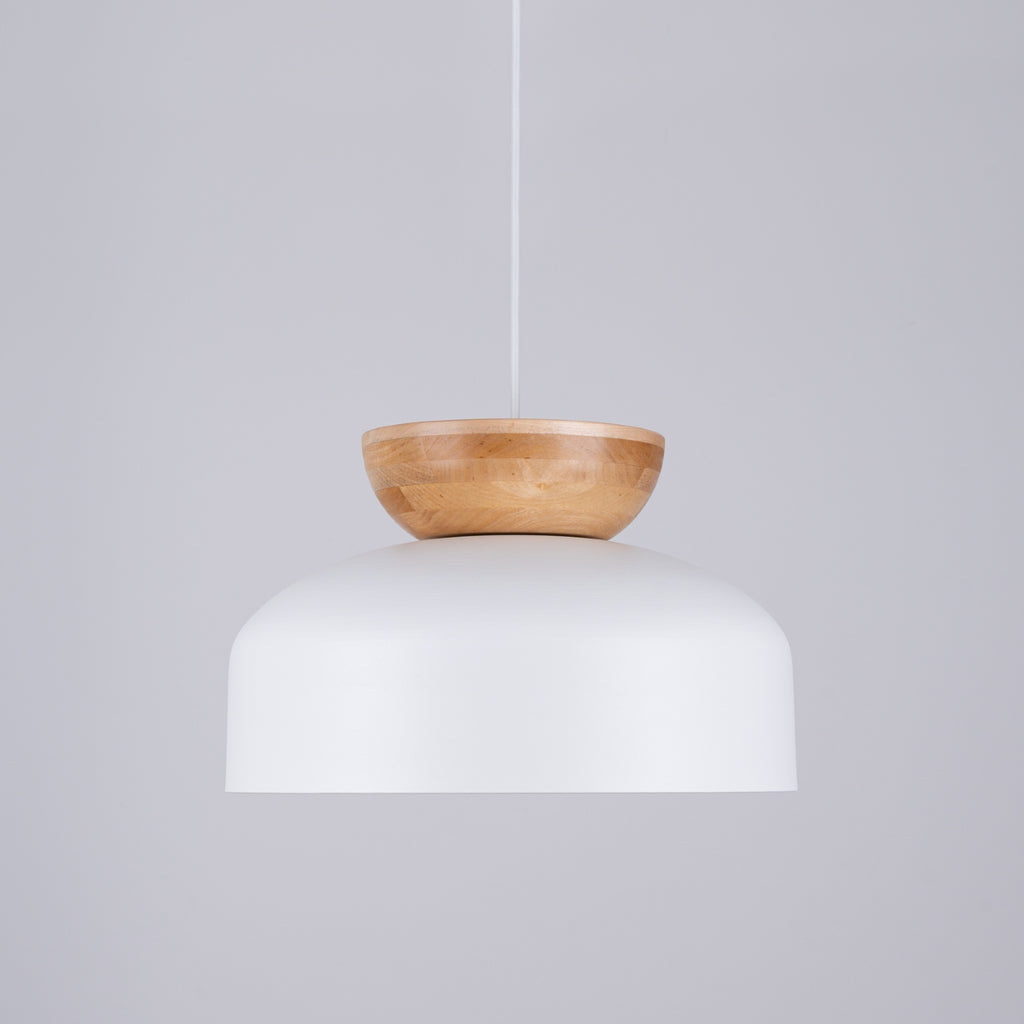 Pendelleuchte MARION Weiß & Holz Sollux Lighting
