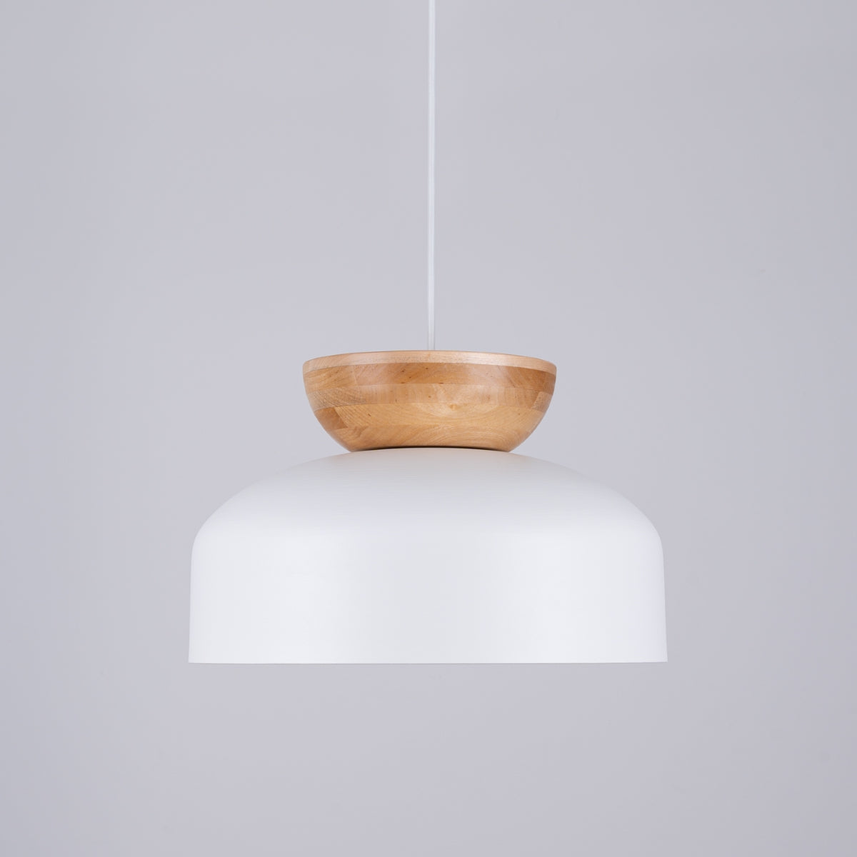 Pendelleuchte MARION Weiß & Holz Sollux Lighting