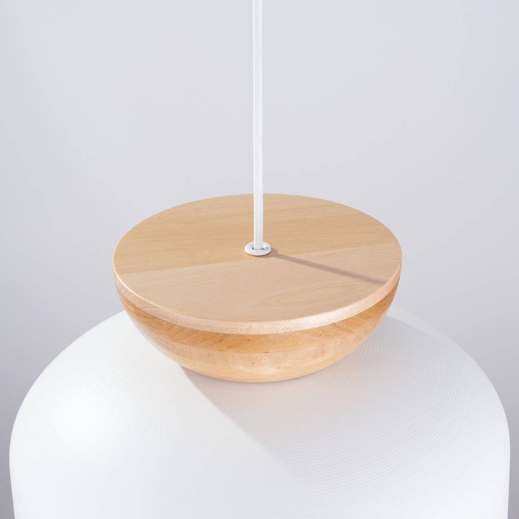 Pendelleuchte MARION Weiß & Holz Sollux Lighting