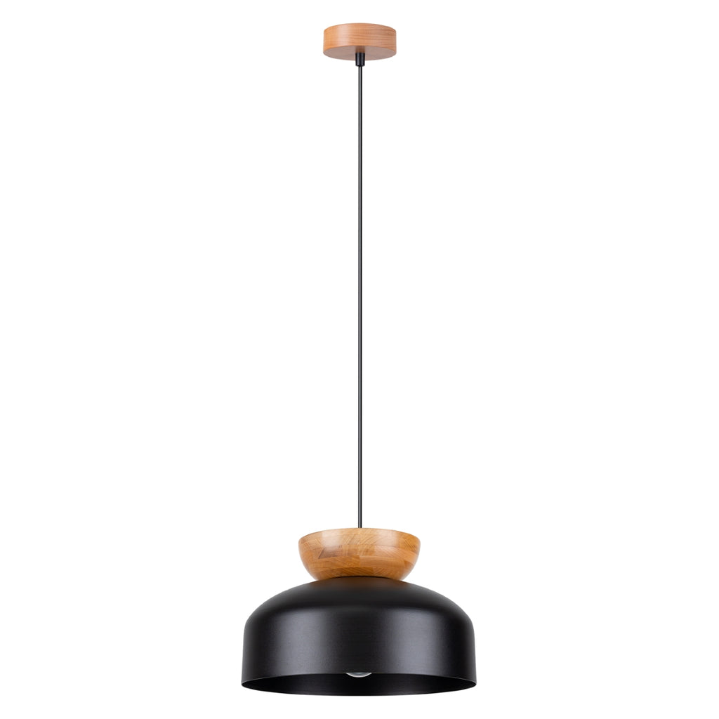Pendelleuchte MARION Schwarz & Holz Sollux Lighting