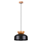 Pendelleuchte MARION Schwarz & Holz Sollux Lighting