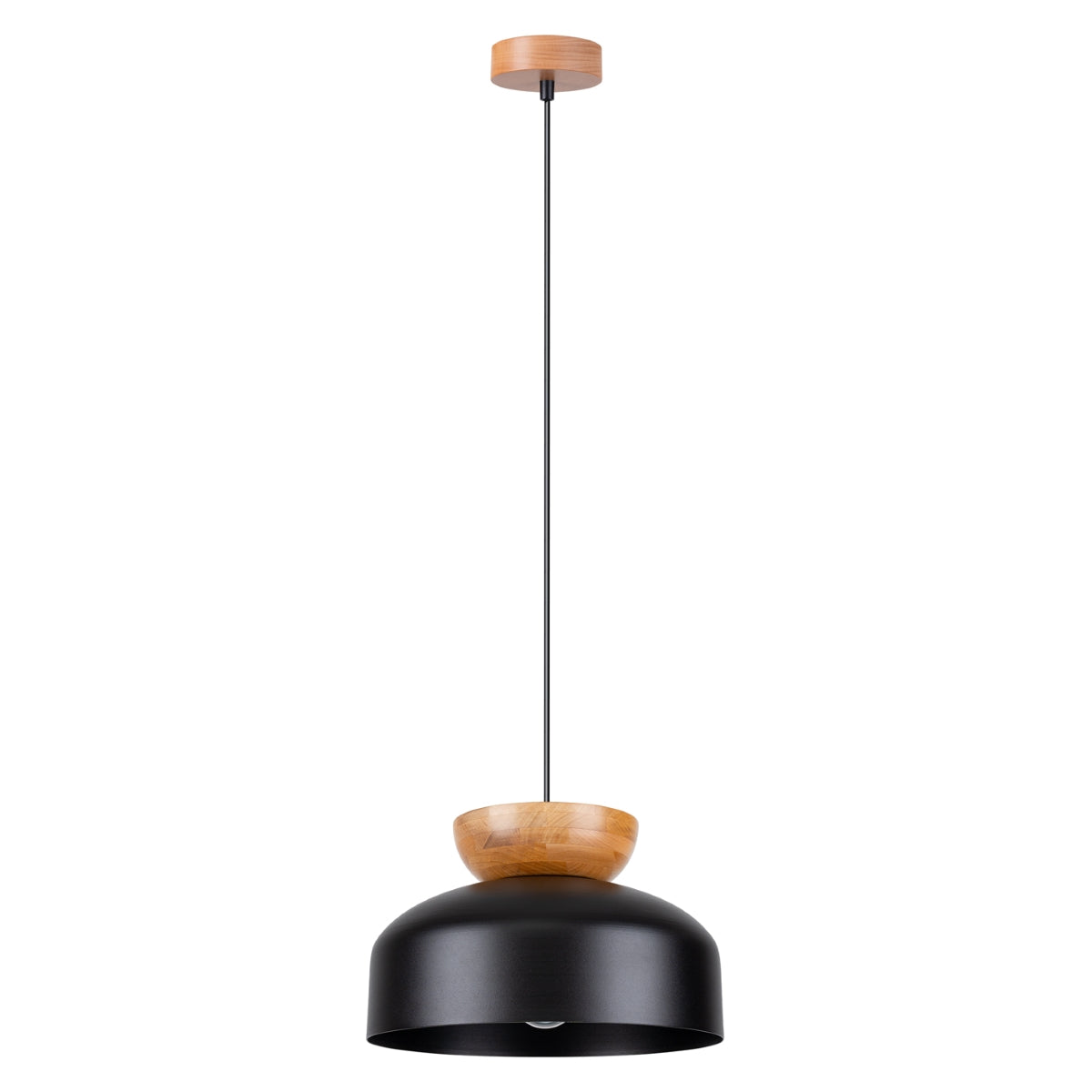 Pendelleuchte MARION Schwarz & Holz Sollux Lighting